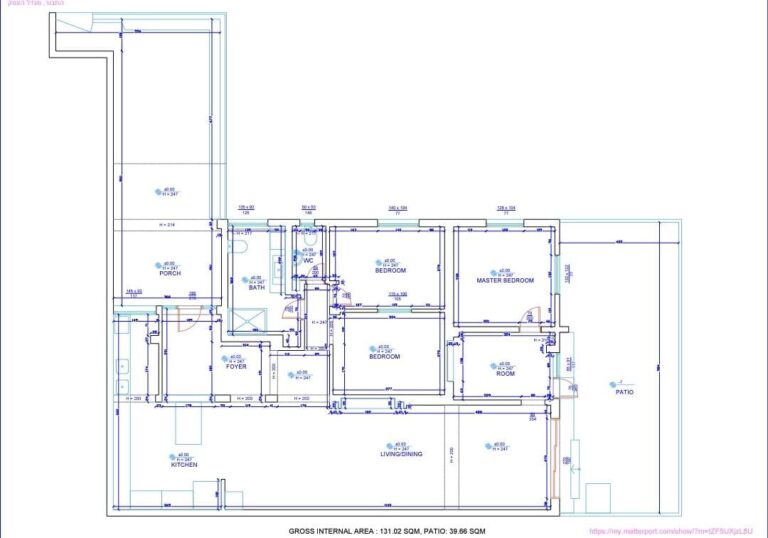 סקיצת מצב קיים שנוצרה לאחר מדידה
